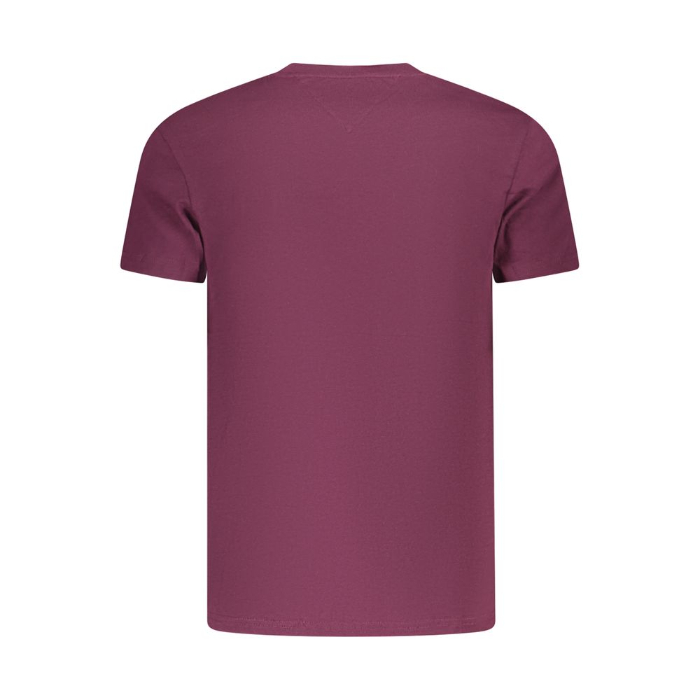 Tommy Hilfiger Essence Men's Long-Sleeve Crew Neck Cotton Activewear T-Shirt - Purple Violet Signature Print Print