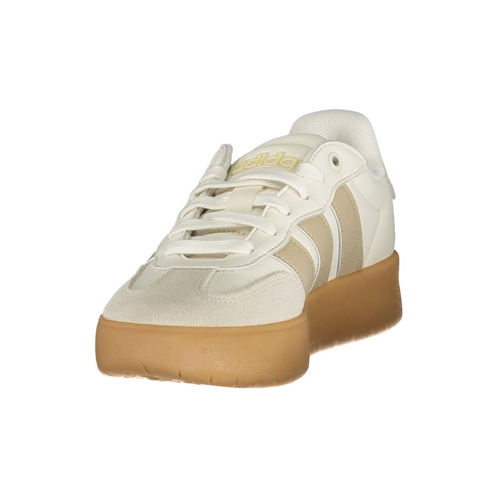 Adidas Women's Athletic Polyester Sneakers - Beige White Print
