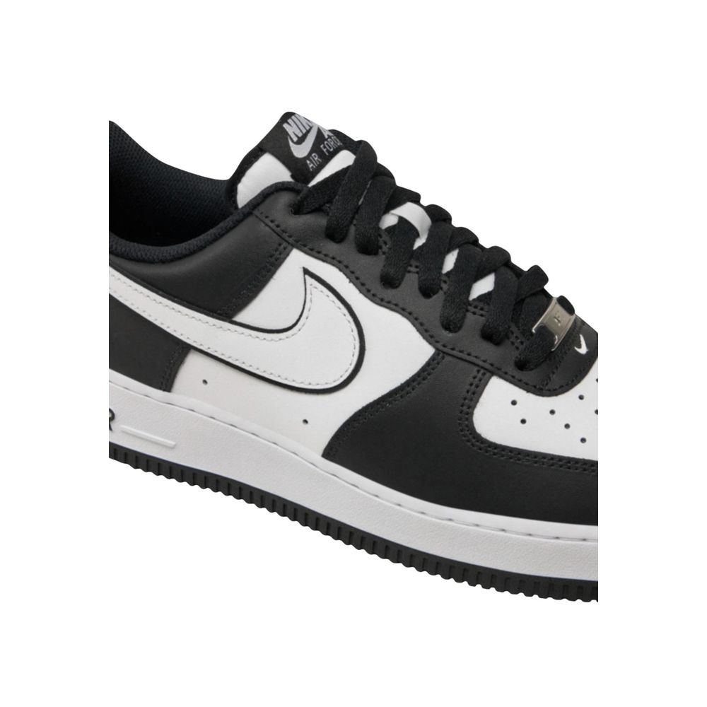 Nike Icon Men's Low Top Leather & Rubber Sneakers - Black White Signature