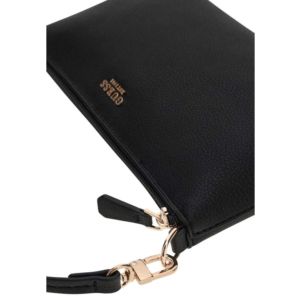 Guess City Polyethylene & Polyurethane Travel Crossbody Flap Handbag - Black