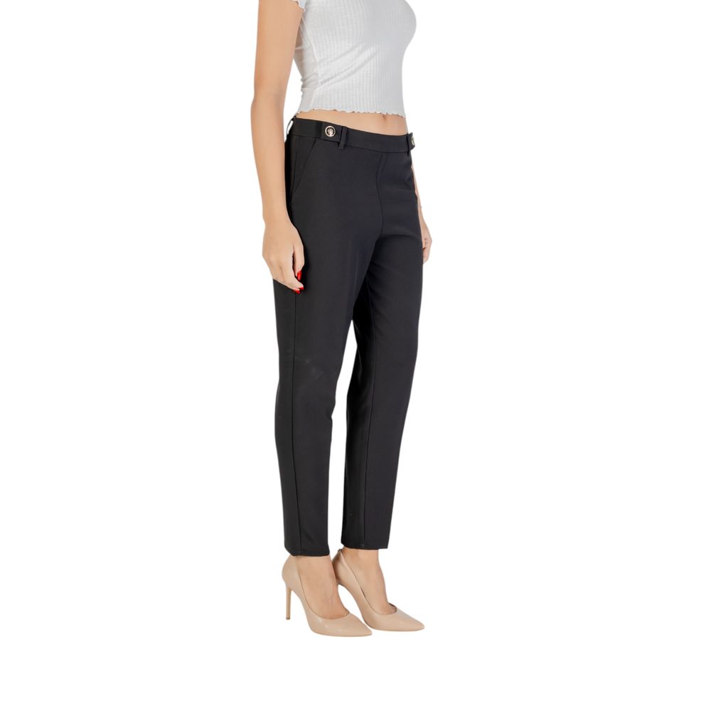 Only Women's Cigarette Stretch Polyester Trousers - Black