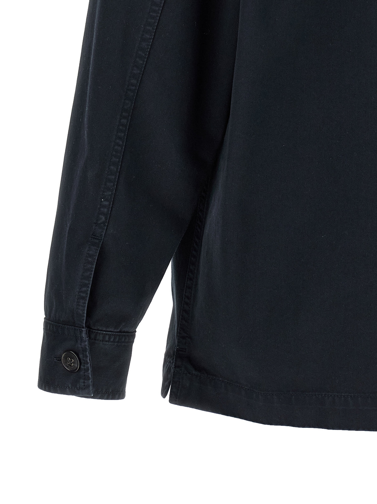 Overshirt by Saint Laurent for men in cotton blue & horn features an polished silhouette, showcasing a sophisticated and detail for a truly polished finish.