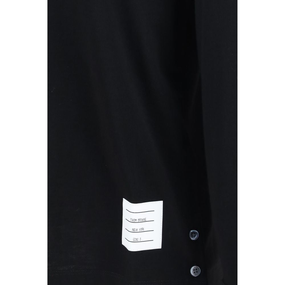 Thom Browne Men's Regular Fit Crew Neck Merino Wool Sweatshirt - Black Signature