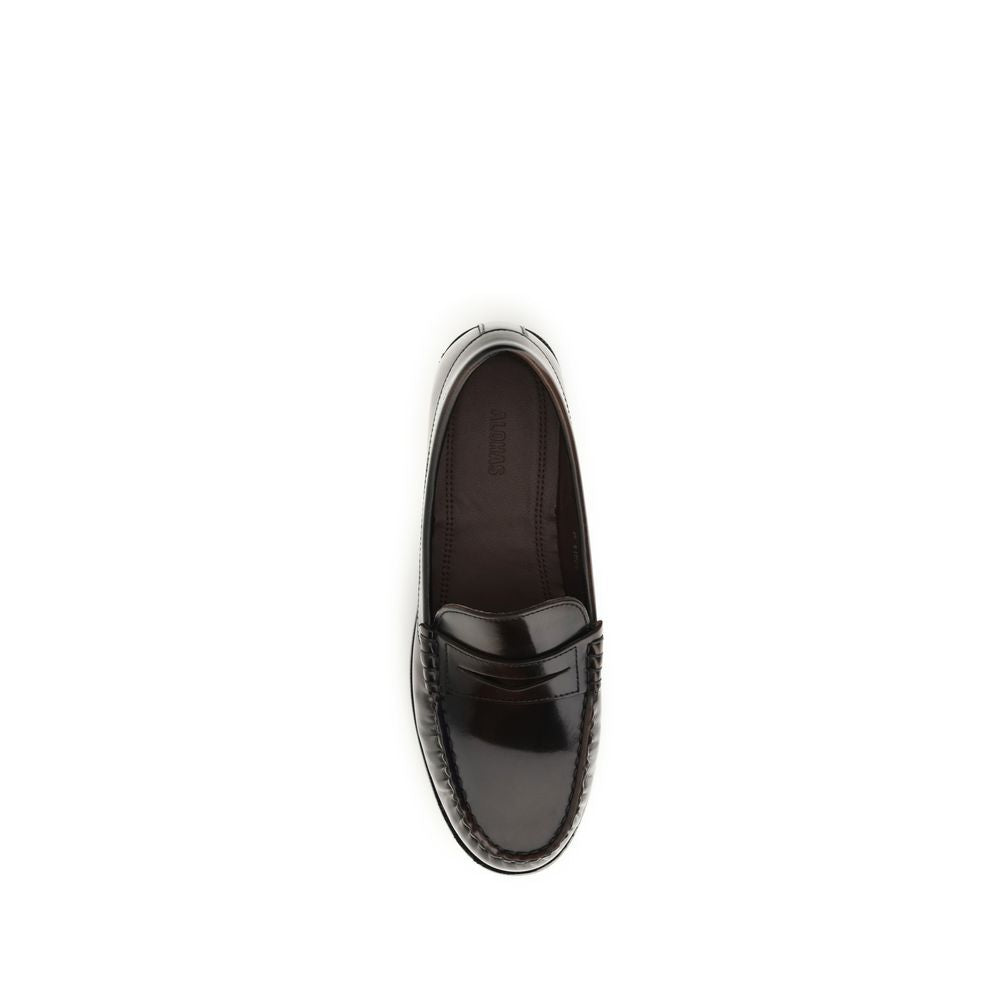 Alohas Women's Bos Taurus Calf & Goat Leather Low-Heel Loafer Slip-On Strap Shoes - Brown Signature