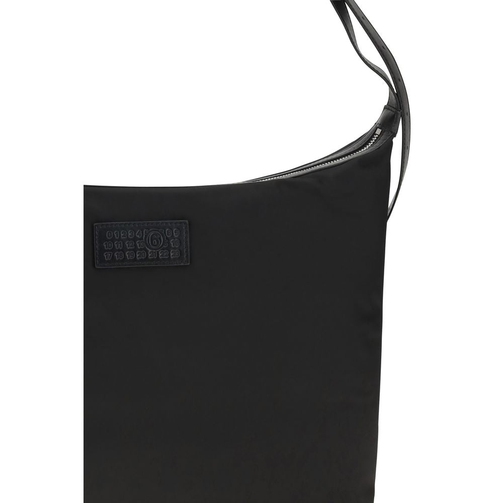 MM6 Nylon 2-in-1 Shoulder & Crossbody Bag - Black White Signature