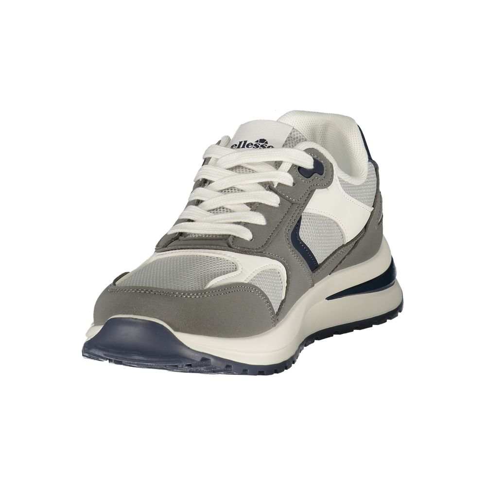 Ellesse Men's Athletic Polyester & Polyurethane Sneakers - Blue Gray White Signature Print