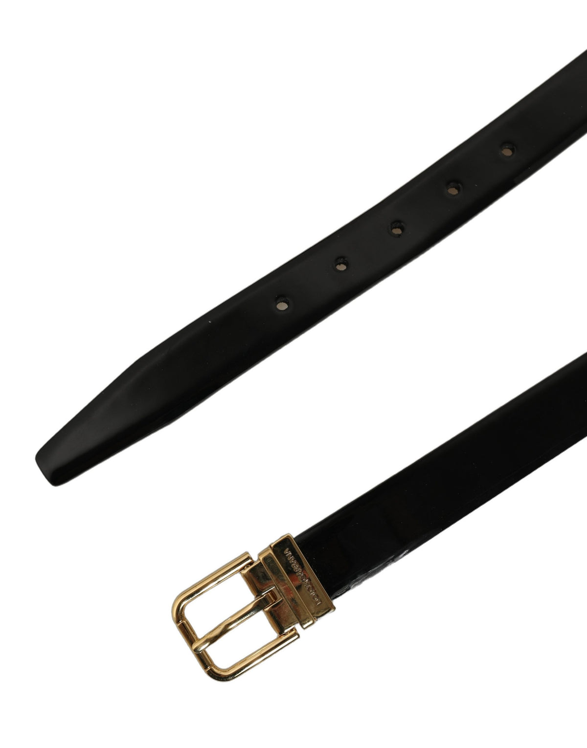 Dolce & Gabbana Leather & Metal Belt - Black Gold