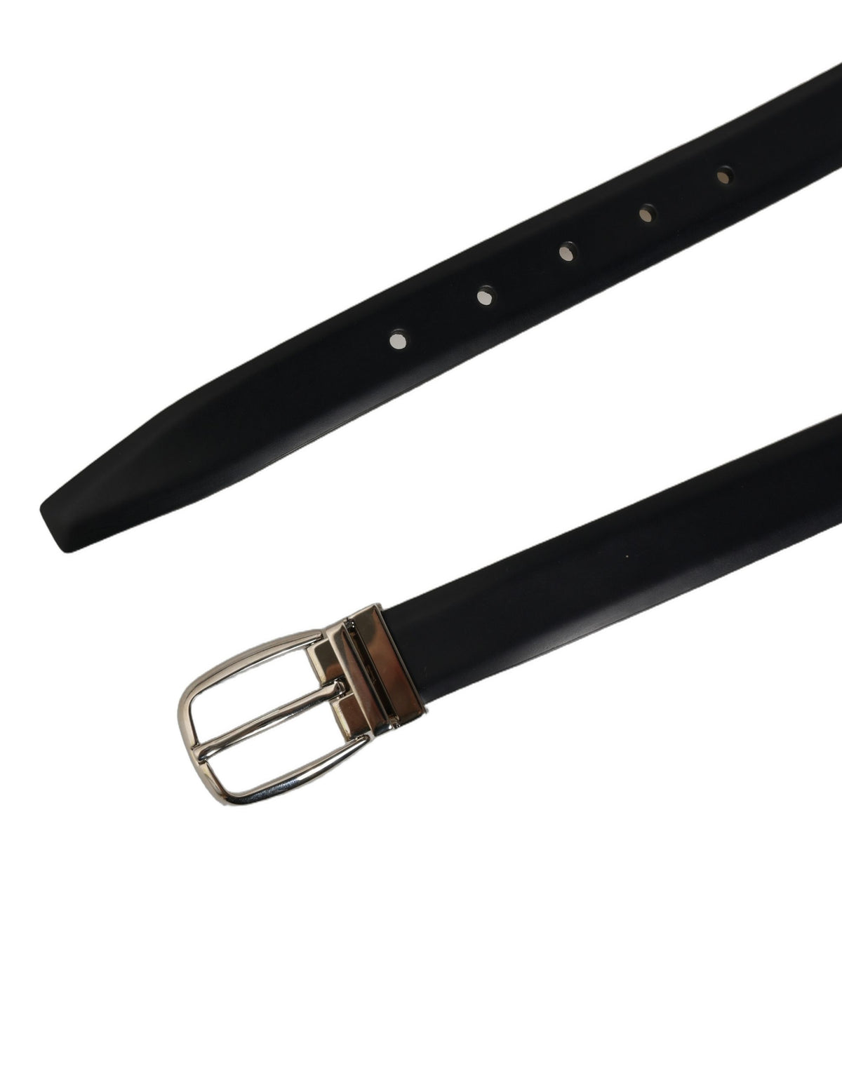 Dolce & Gabbana Calf Leather Belt - Dark Blue Silver