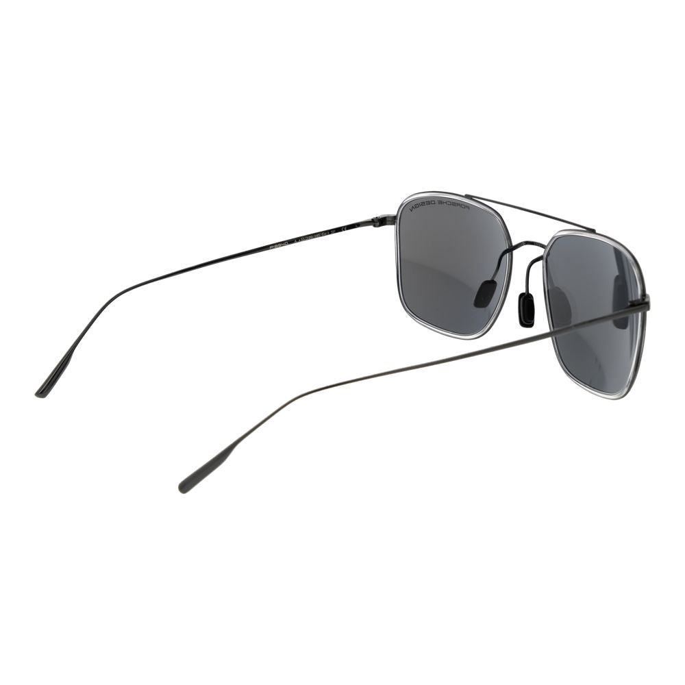 Porsche Design Square Mirrored Dark Tint Titanium Sunglasses - Black