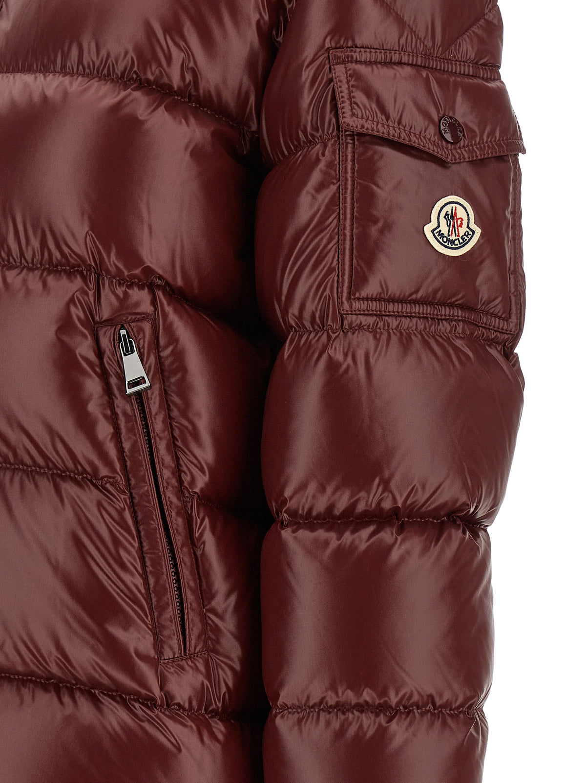 Moncler Women's Down Polyamide Felt Hooded Puffer Jacket - Bordeaux
