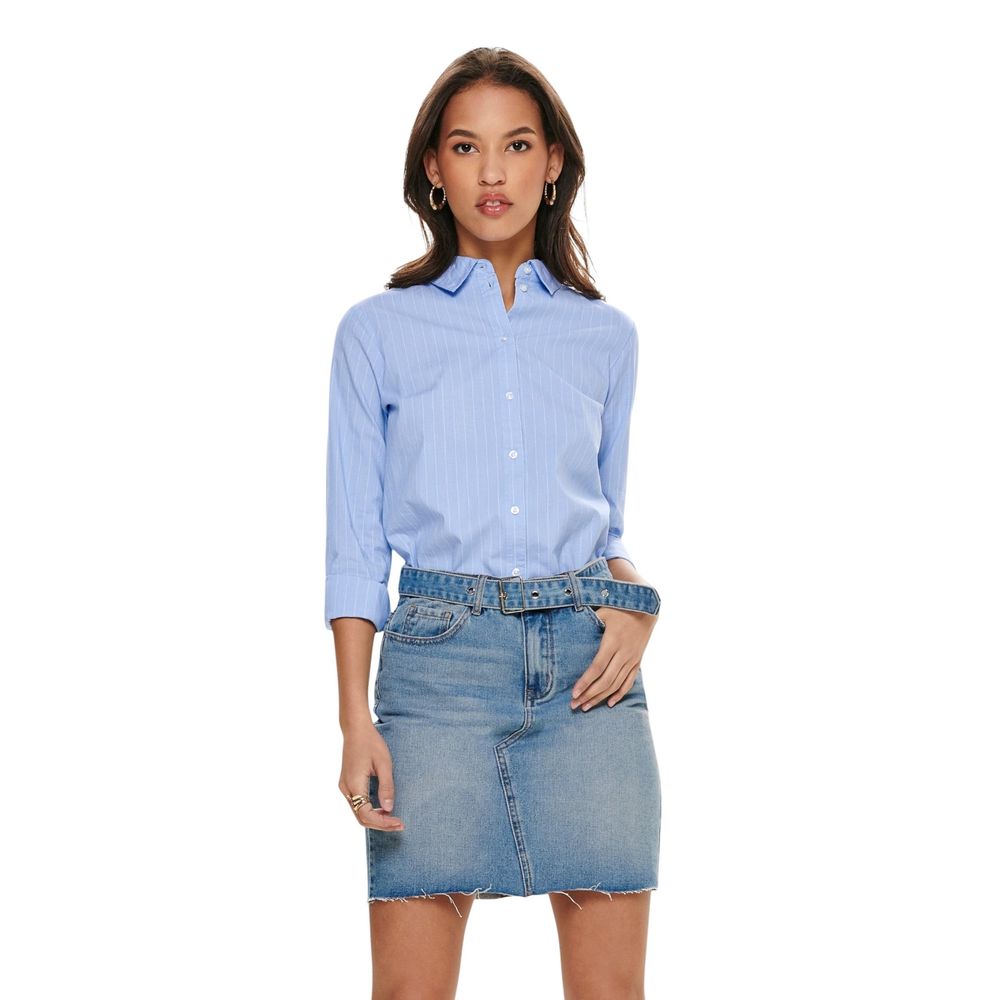 Jacqueline De Yong Women's Stretch Polyester Cotton Blouse - Blue