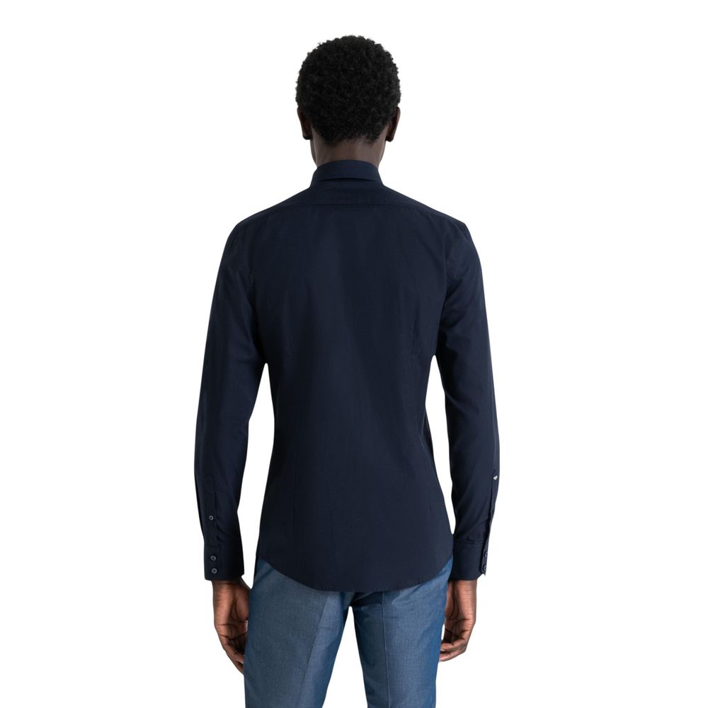 Antony Morato Men's Cotton Dress Shirt - Blue