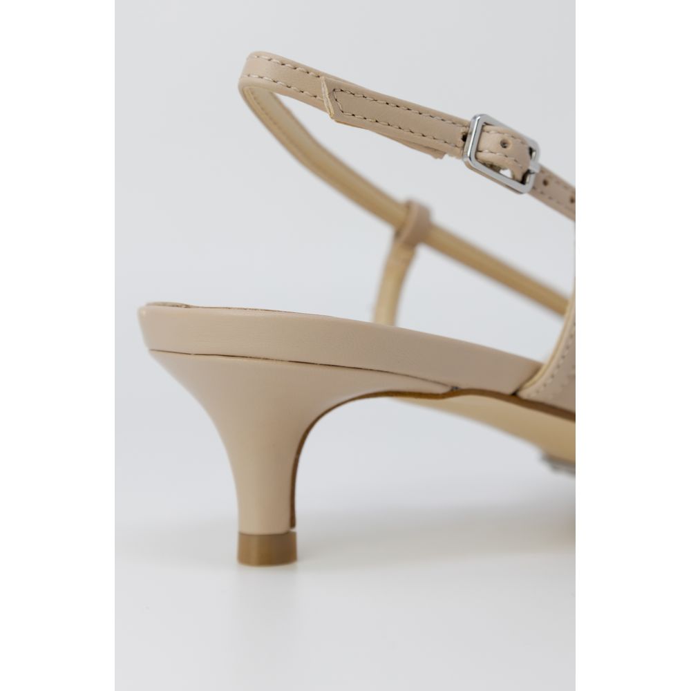 Guess Women's Polyester Low-Heel High-Heel Slingback Pumps Heels - Beige Signature