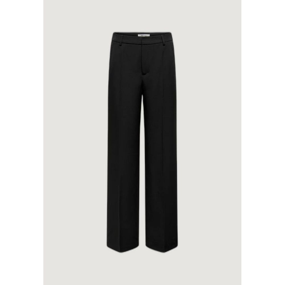 Only Women's Wide High Rise Stretch Polyester Palazzo Pants - Black