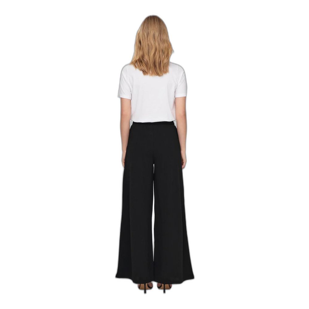 Jacqueline De Yong Women's Wide High Rise Stretch Polyester Palazzo Pants - Black