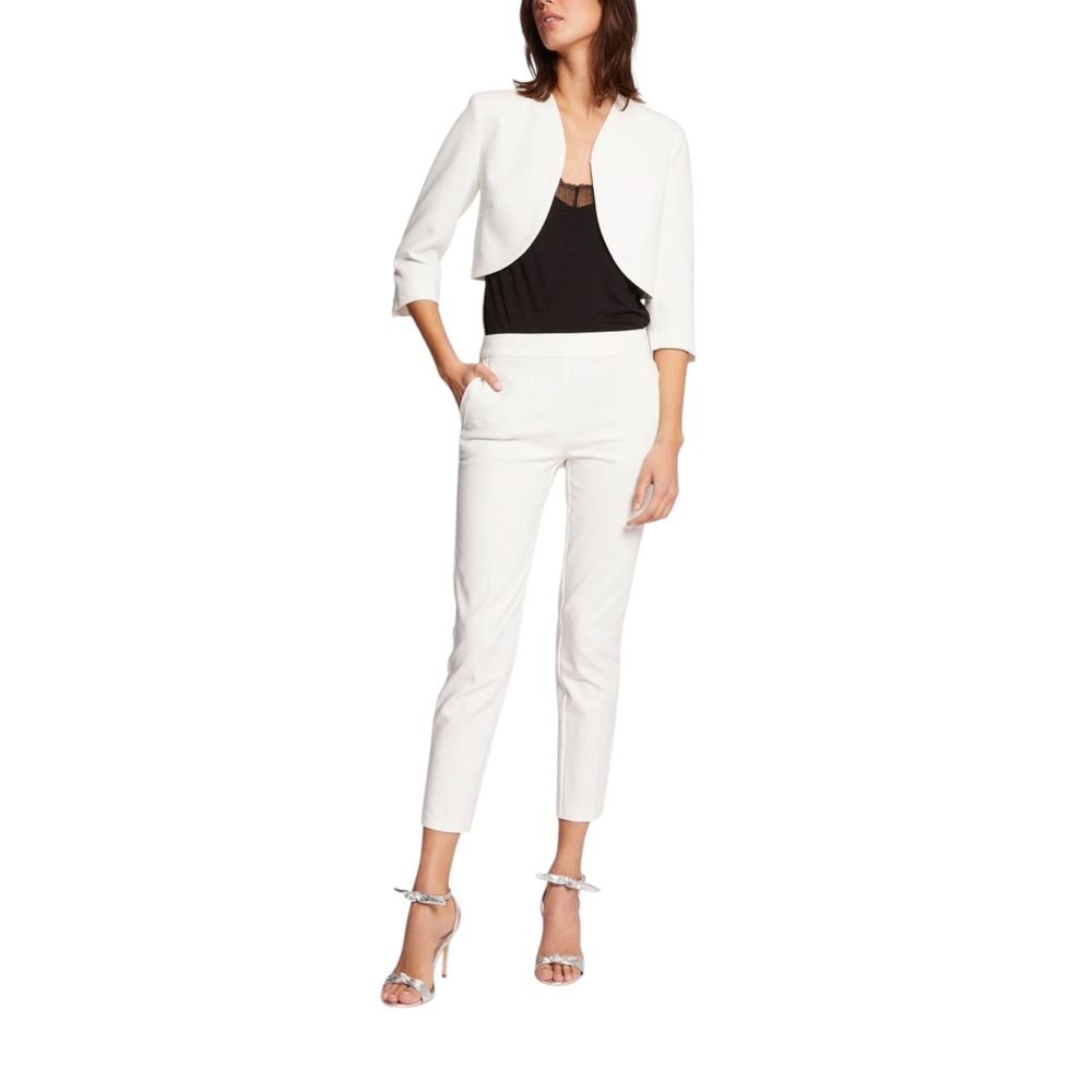 Morgan De Toi Bolero Women's Crop Top Stretch Polyester & Viscose Jacket - White