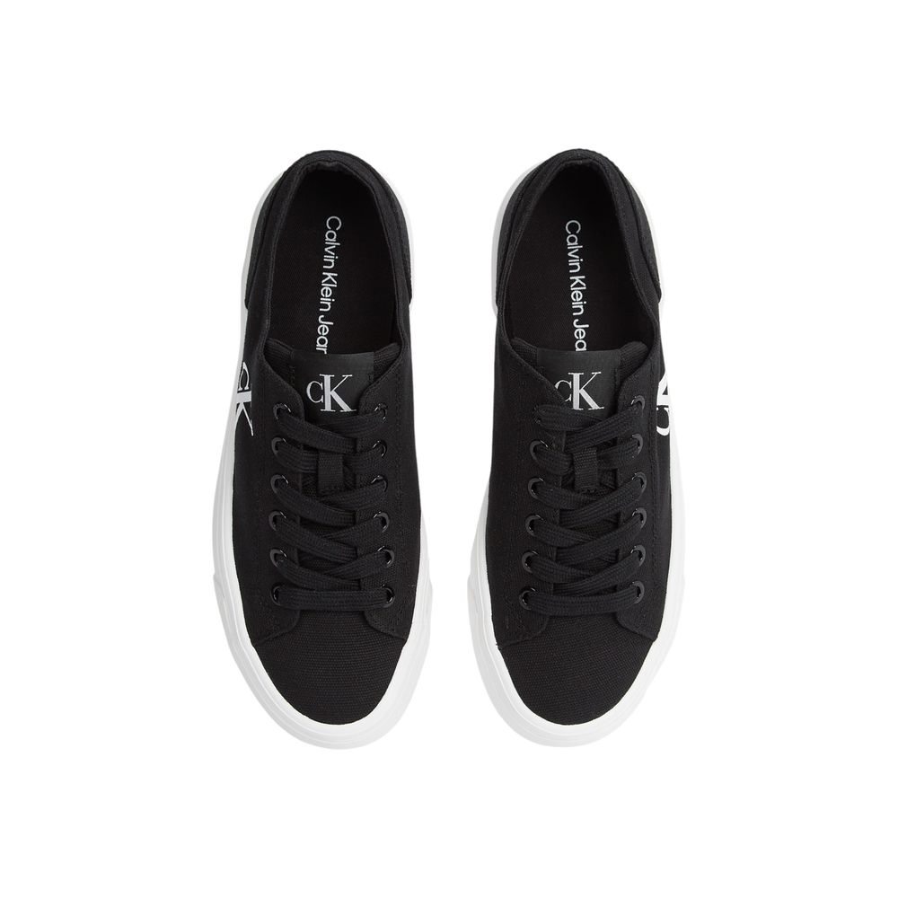 Calvin Klein Jeans Women's Fashion Cotton Sneakers - Black White