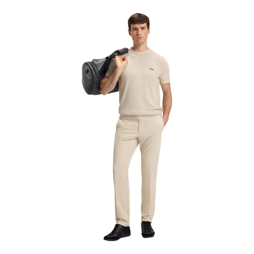 Hugo Boss Men's Skinny Slim Stretch Polyester Trousers - Beige