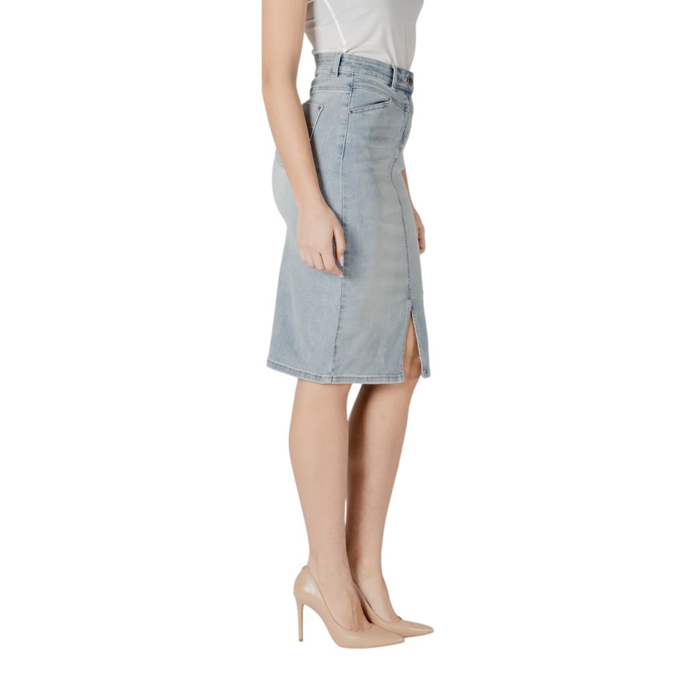 Morgan De Toi Women's Stretch Polyester Cotton Long Skirt - Blue