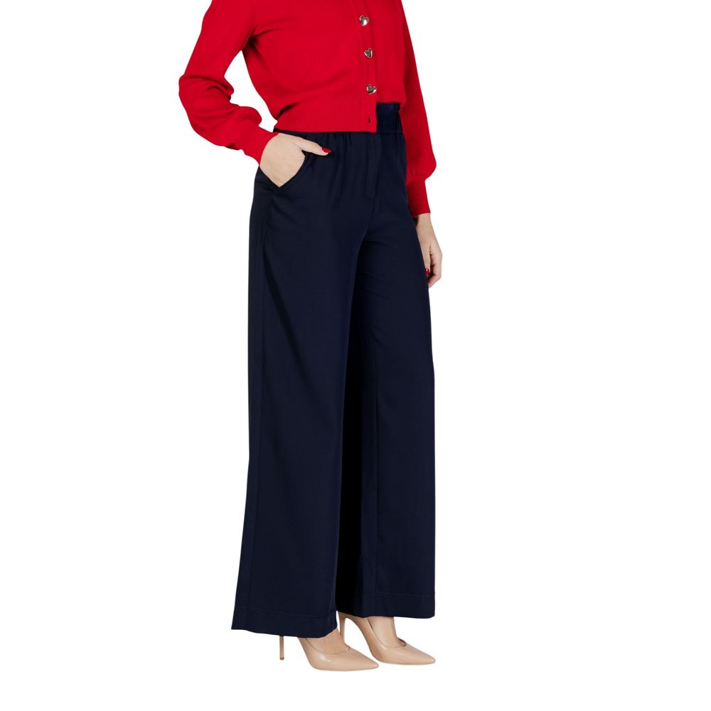 Morgan De Toi Women's Wide High Rise Polyester Palazzo Pants - Blue