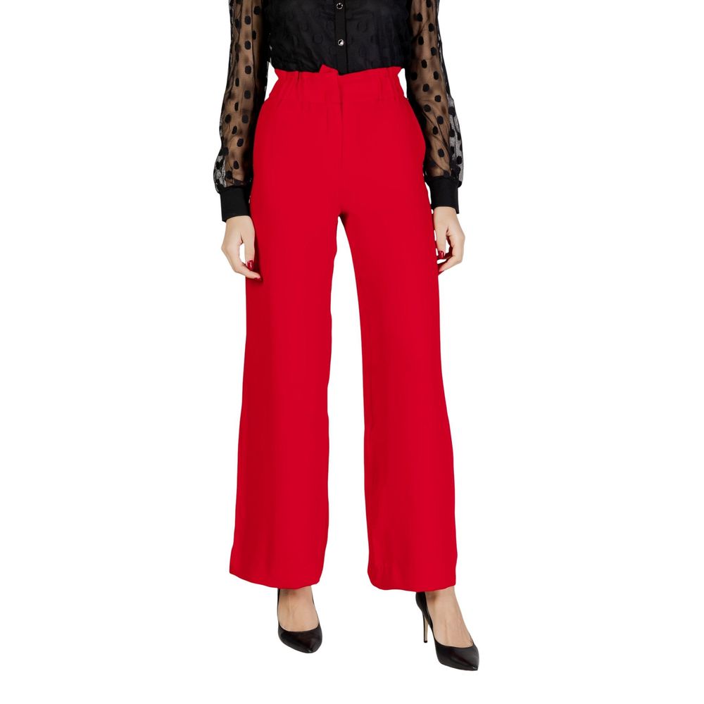 Morgan De Toi Women's Wide High Rise Polyester Palazzo Pants - Red