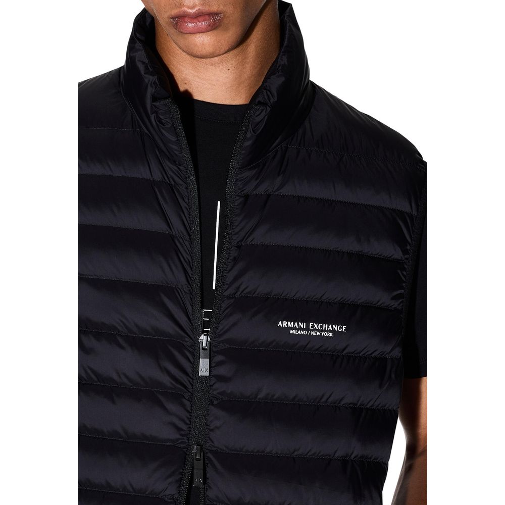 Vest by Armani Exchange for men in polyamide black features an on trend silhouette, showcasing a sophisticated and premium thermal & pockets for a truly on trend finish.