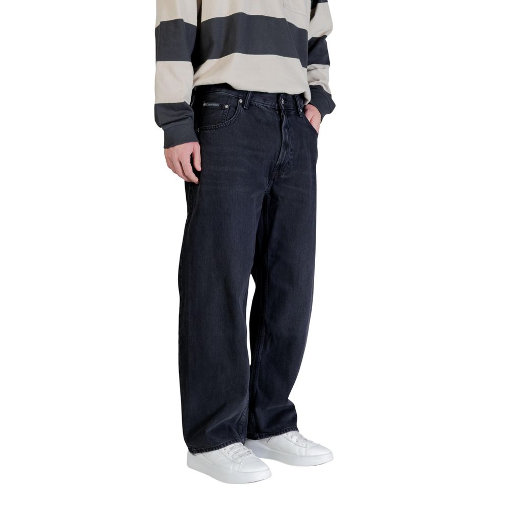 Calvin Klein Jeans Men's Straight Relaxed Fit Regular Denim Cotton Jeans Jeans - Black
