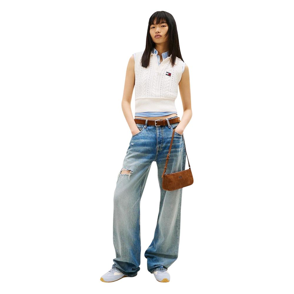 Tommy Hilfiger Jeans Women's Relaxed Fit Wide Boyfriend Lyocell & Denim Cotton Jeans Jeans - Blue