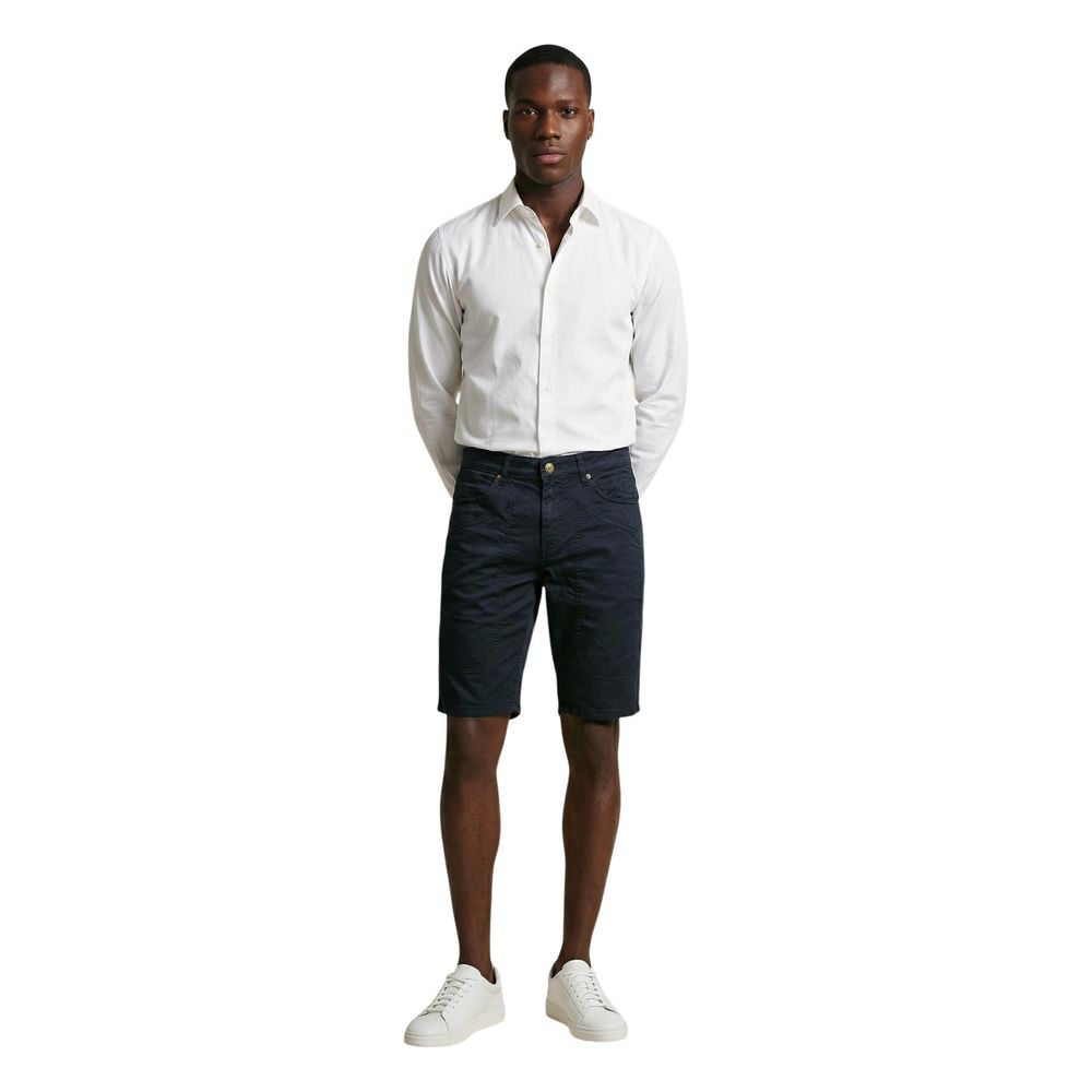 Jeckerson Men's Slim Stretch Cotton Bermuda Shorts - Blue Signature
