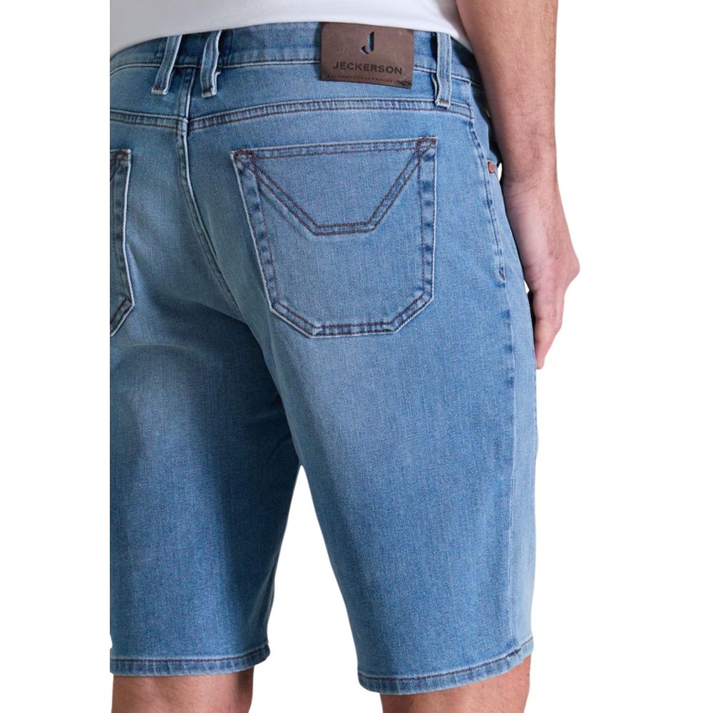 Jeckerson Men's Slim Stretch Viscose Cotton Bermuda Shorts - Light Blue