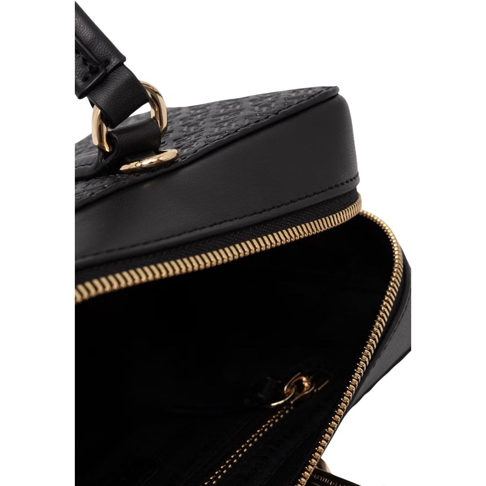 Tommy Hilfiger Polyethylene & Polyurethane Small Crossbody Handbag - Black Gold Signature Monogram