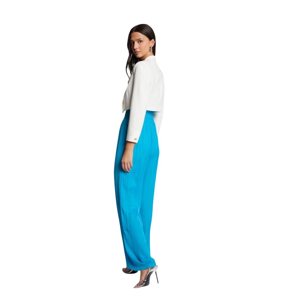 Morgan De Toi Women's Crop Top Stretch Polyester & Viscose Blazer - Gold White