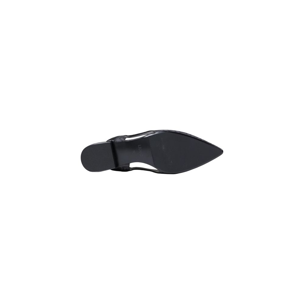 Liu Jo Women's Polyethylene & Polyurethane Low-Heel Platform Slingback Pumps Heels - Black Patterned