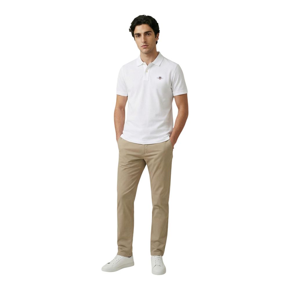 Gant Men's Stretch Cotton Polo Shirt - White Signature