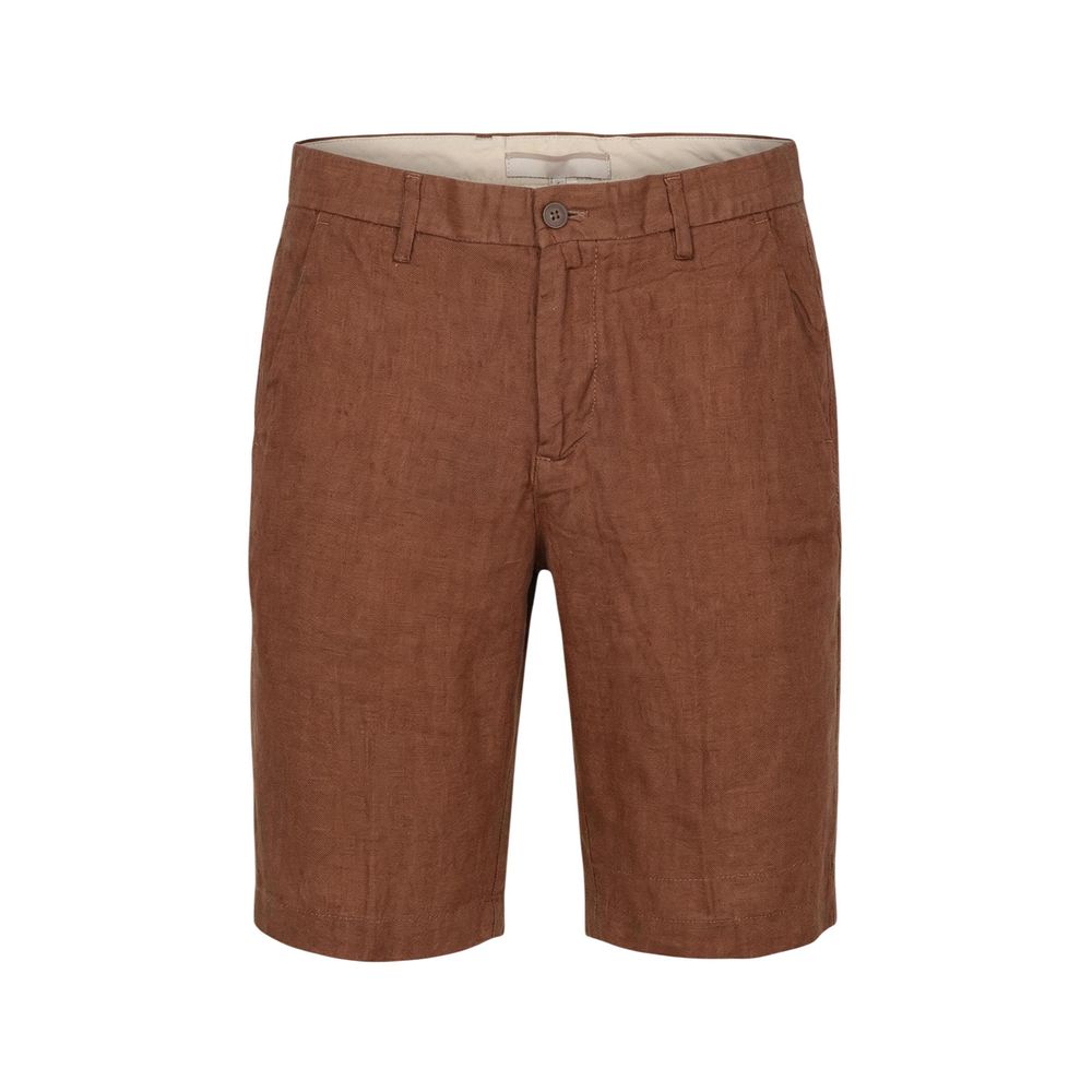 Borghese Men's Regular Fit Linen Bermuda Shorts - Beige