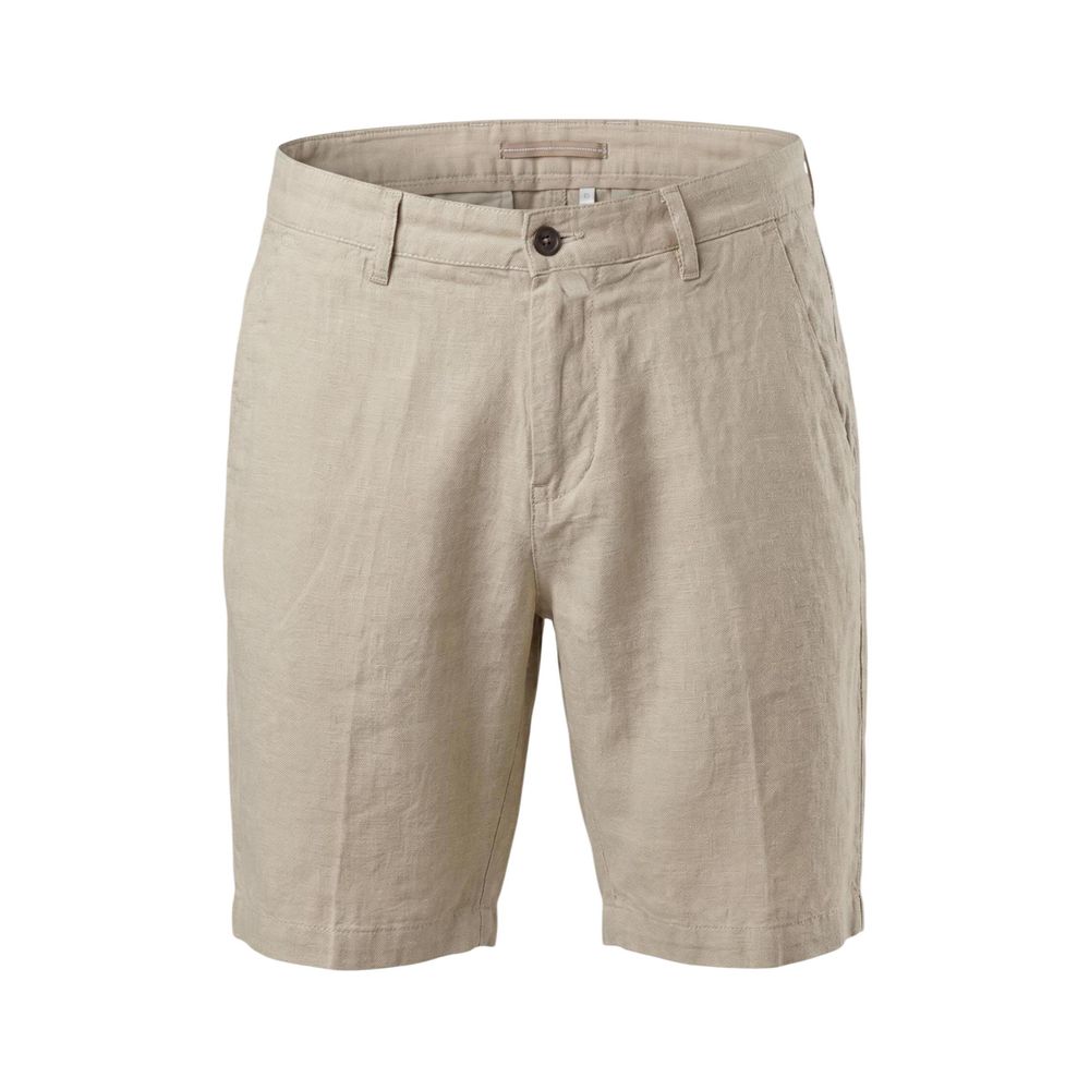 Borghese Men's Regular Fit Linen Bermuda Shorts - Beige