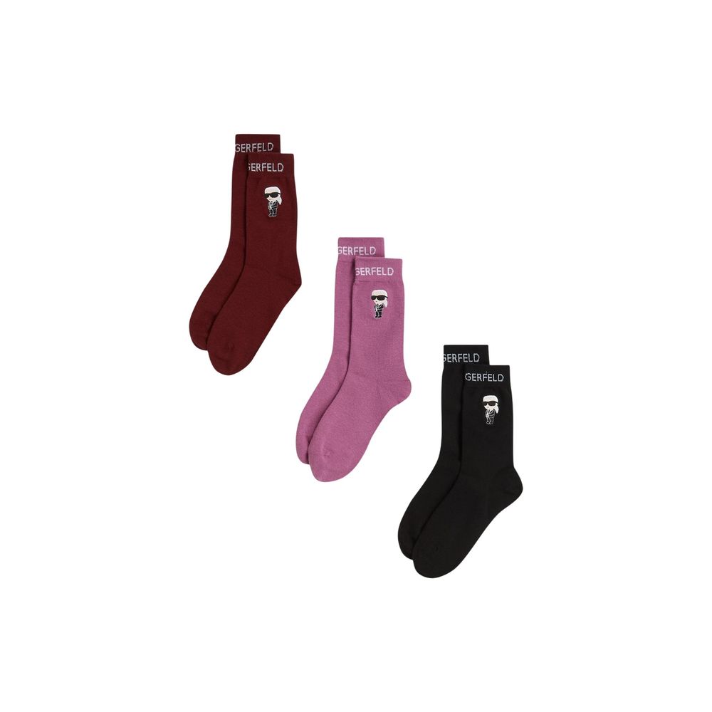 Karl Lagerfeld Icons Women's Stretch Polyester Cotton Socks - Pink