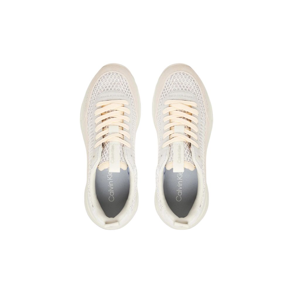 Calvin Klein Jeans City Women's Chunky Leather Sneakers - Beige Signature