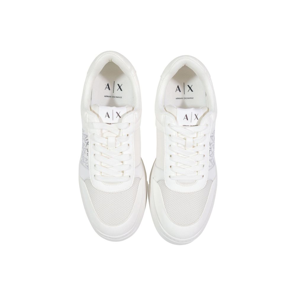 Armani Exchange Women's Athletic Stretch Polyamide Sneakers - White