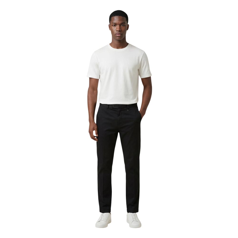 Antony Morato The Blend Men's Regular Fit Stretch Linen & Cotton Trousers - Black