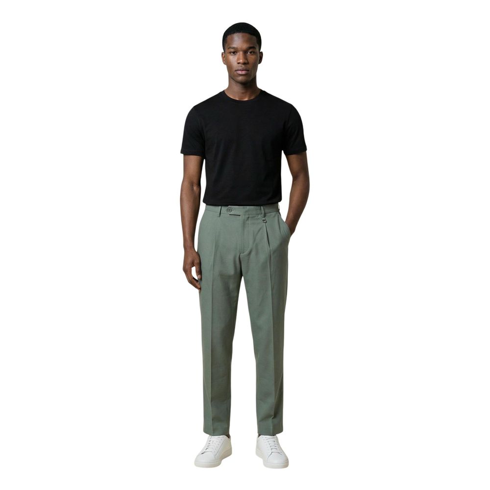 Antony Morato Men's Straight Leg Regular Fit Lyocell & Cotton Trousers - Green