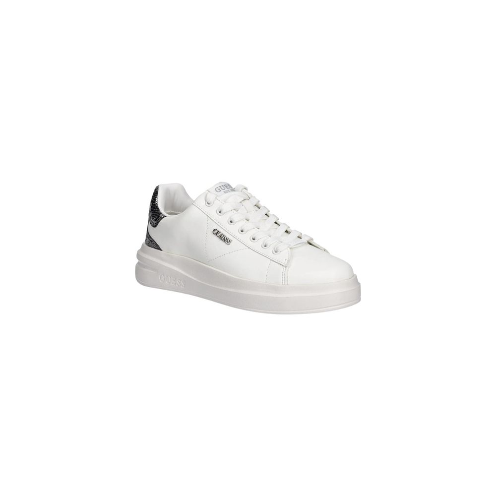 Guess City Women's Casual Polyester Leather Sneakers - Silver Signature