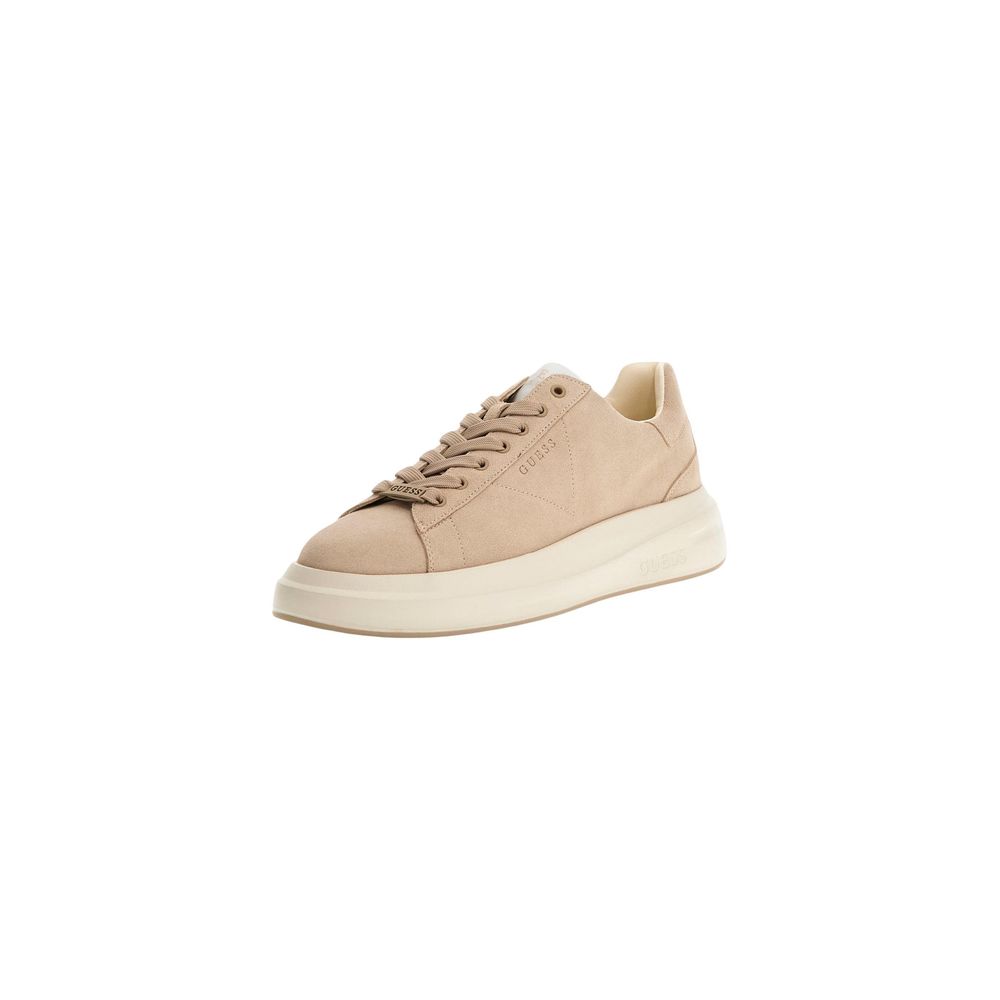 Guess Men's Low Top Suede Leather Sneakers - Beige Signature