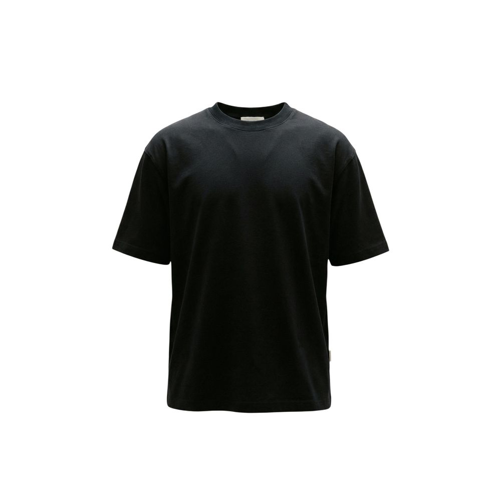 Gianni Lupo Men's Straight Relaxed Fit Regular Crew Neck Cotton T-Shirt - Black