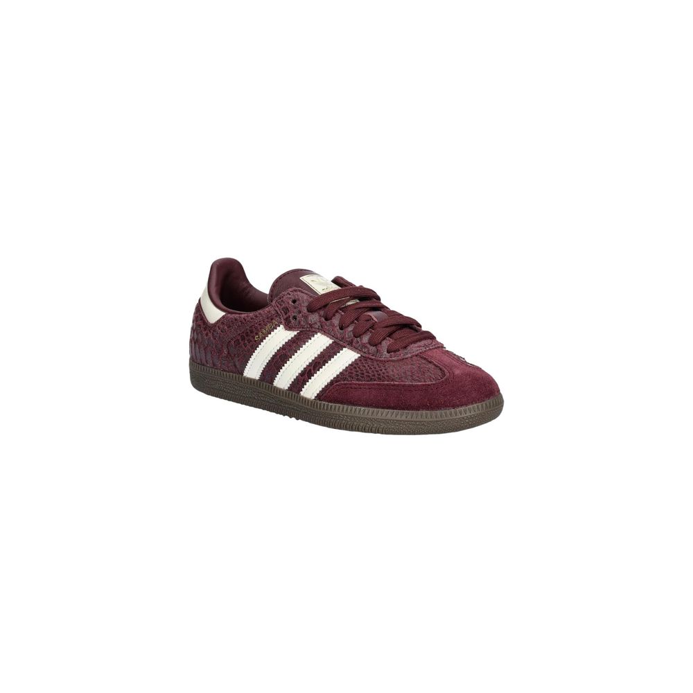 Adidas Originals Icon Women's Low Top Leather Sneakers - Bordeaux Striped