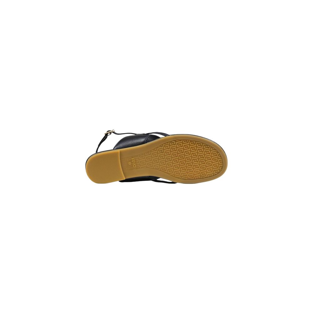 Liu Jo Women's Leather Flat Ankle Strap Sandals - Black