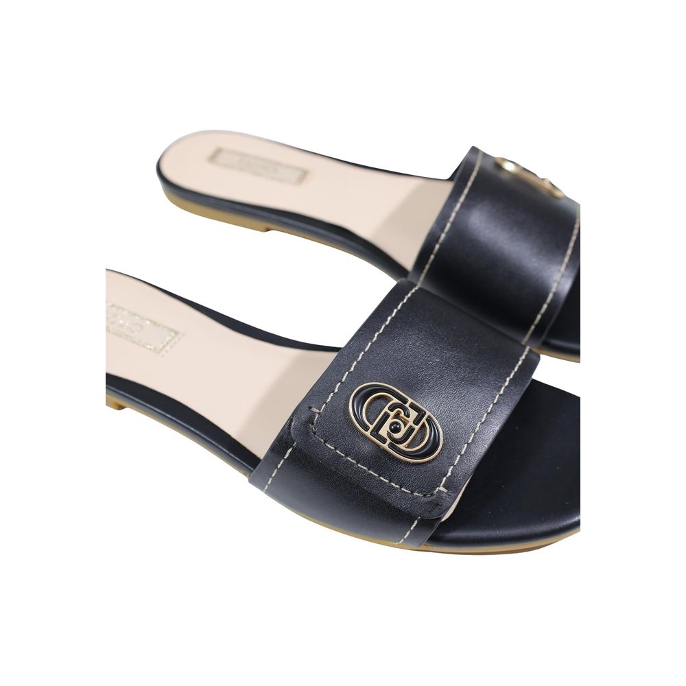 Liu Jo Women's Leather & Metal Flat Sandals - Black