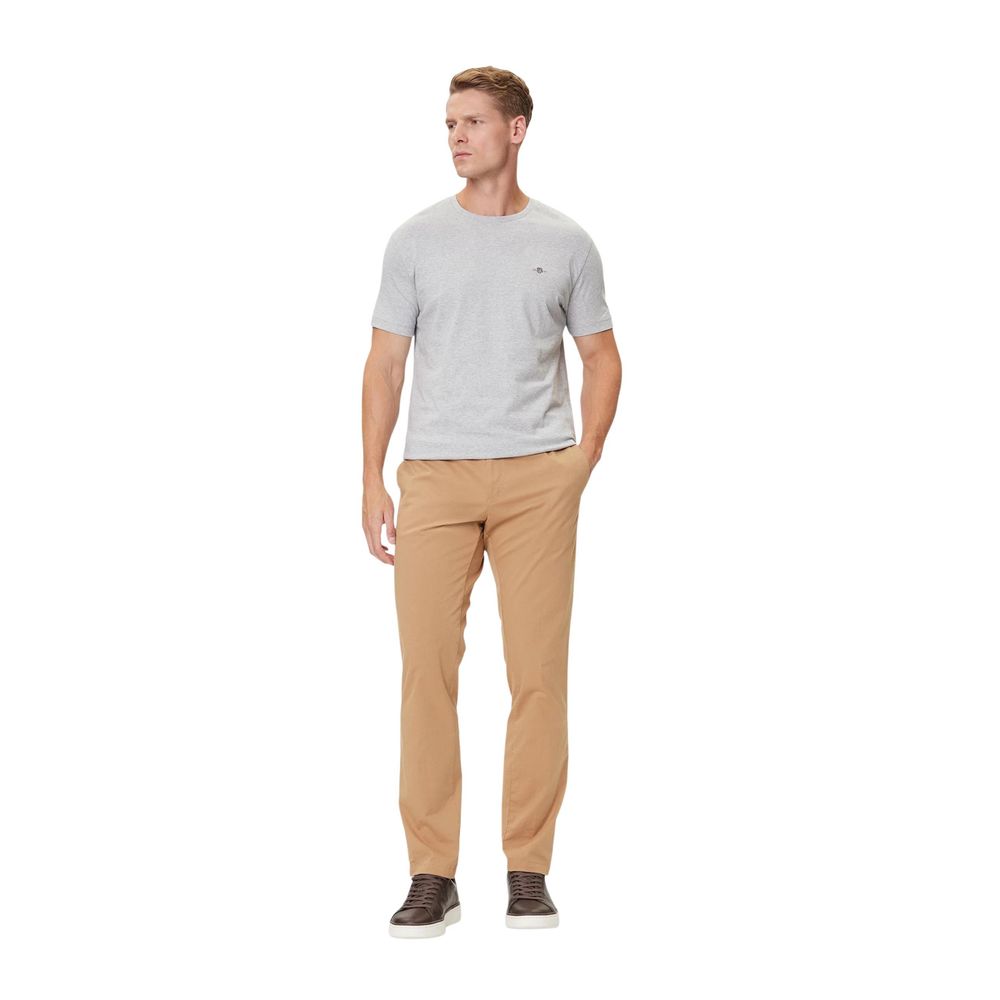 Gant Men's Relaxed Fit Regular Short-Sleeve Crew Neck Cotton T-Shirt - Gray