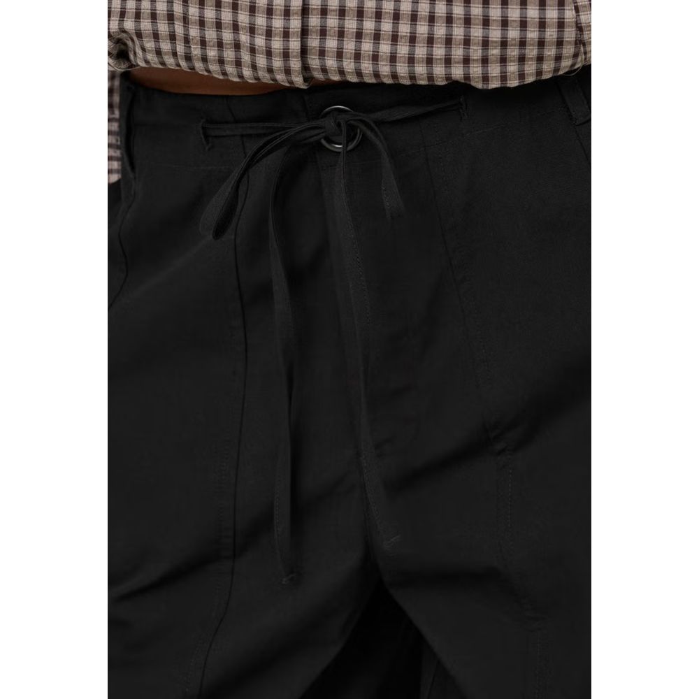 Jacqueline De Yong Women's Regular Fit Cotton Cargo Pants - Black Natural