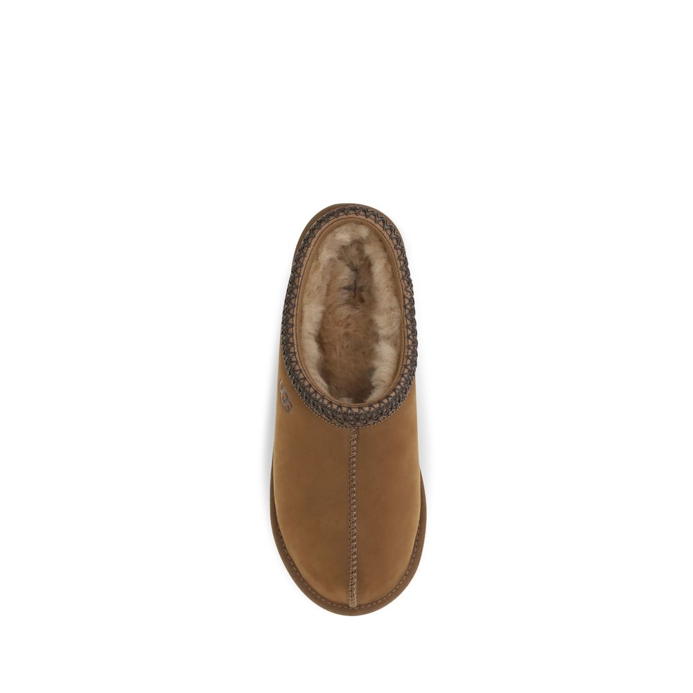 UGG Men's Foam Polyester & Nubuck Leather Clogs Flat Shoes - Brown Signature